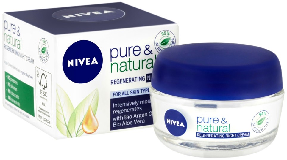 Nivea Pure & Natural Regenerating Night Cream -           "Pure & Natural" - 