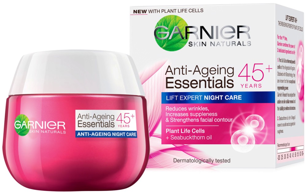 Garnier Anti-Ageing Essentials Night Care - 45+ -       "Garnier Essentials" - 