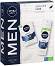 Подаръчен комплект Nivea Men Sensitive Care - Пяна за бръснене и афтършейв балсам от серията Sensitive - продукт