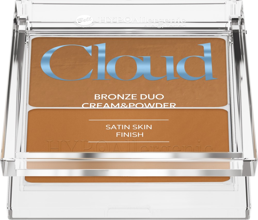 Bell HypoAllergenic In the Clouds Cream & Powder Cloud Bronze Duo Bell HypoAllergenic In the Clouds Cream & Powder Cloud Bronze Duo - Бронзираща палитра за лице от серията In the Clouds - продукт