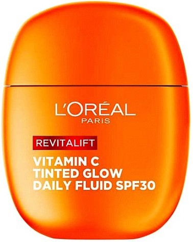 L'Oreal Revitalift Vitamin C Tinted Glow Daily Fluid SPF 30 - ������ ������� ����� �� ���� � ������� C - �������
