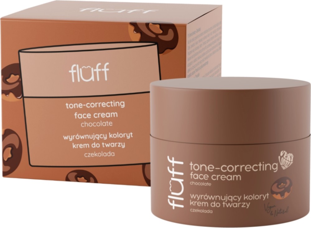 Fluff Superfood Chocolate Tone-Correcting Face Cream Fluff Superfood Chocolate Tone-Correcting Face Cream - Крем за лице за изравняване на тена с аромат на шоколад - крем