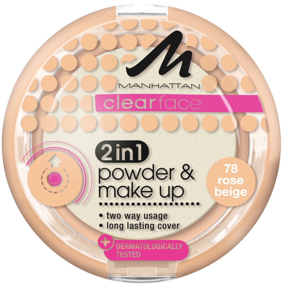 Manhattan Clearface 2 in 1 Powder & Make Up -      2  1   "Clearface" - 