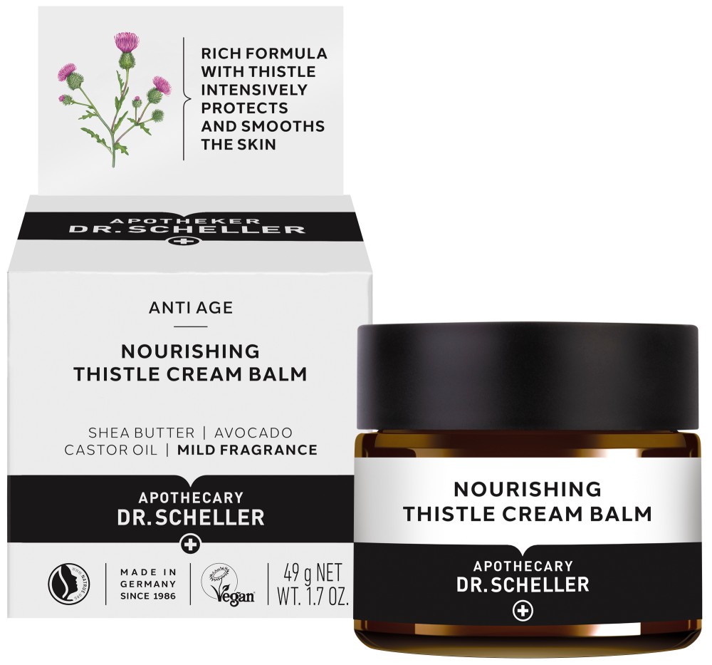 Apothecary Dr. Scheller Thistle Cream Balm Apothecary Dr. Scheller Thistle Cream Balm - Натурален подхранващ крем балсам за лице с шафранка - крем