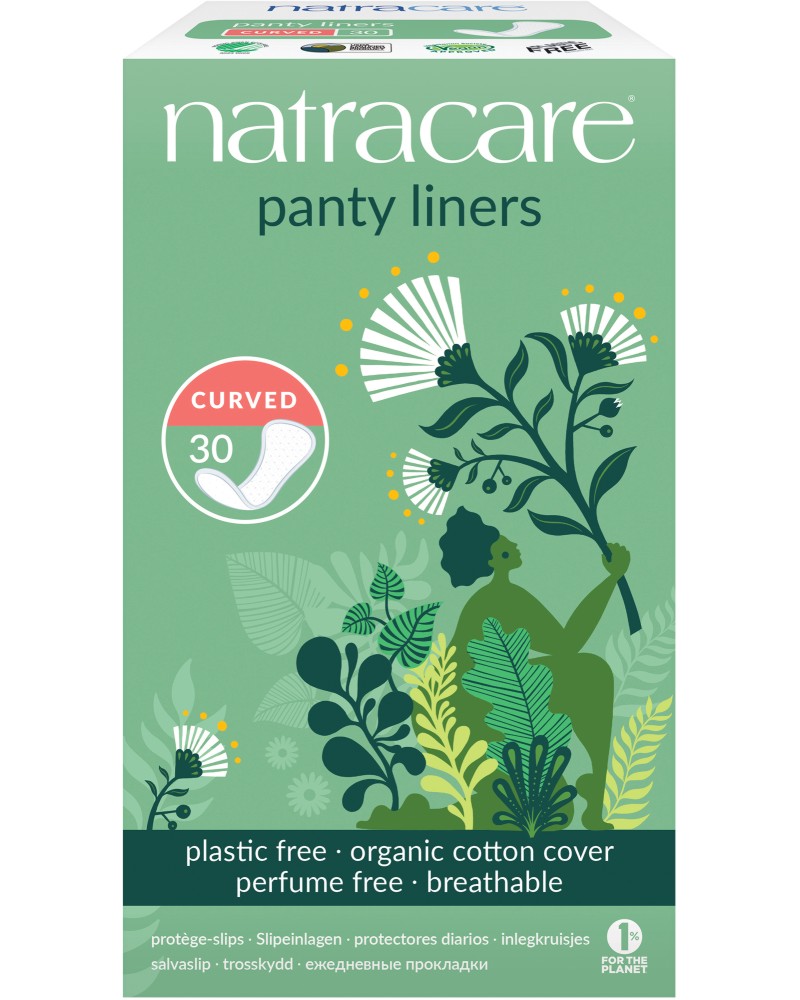 Natracare Panty Liners Curved - 30     -  