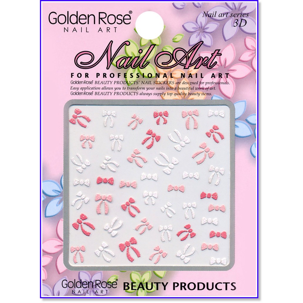 3D    -  -   "Golden Rose Nail Art" - 