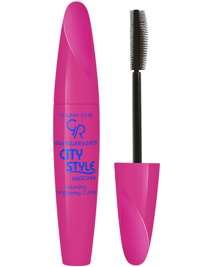 Golden Rose Mega Volume & Length City Style Mascara Golden Rose Mega Volume & Length City Style Mascara - Спирала за обемни и дълги мигли - спирала