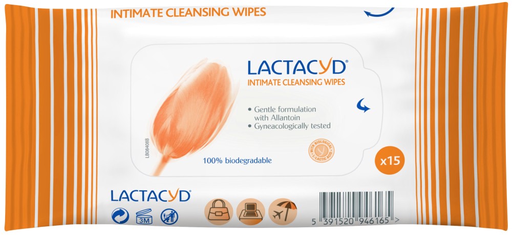 Lactacyd Intimate Cleansing Wipes - 15      -  