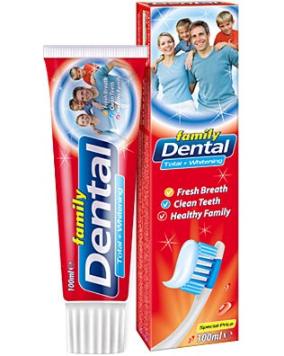 Dental Family Total + Whitening - Паста за зъби за цялостна грижа и избелване - паста за зъби