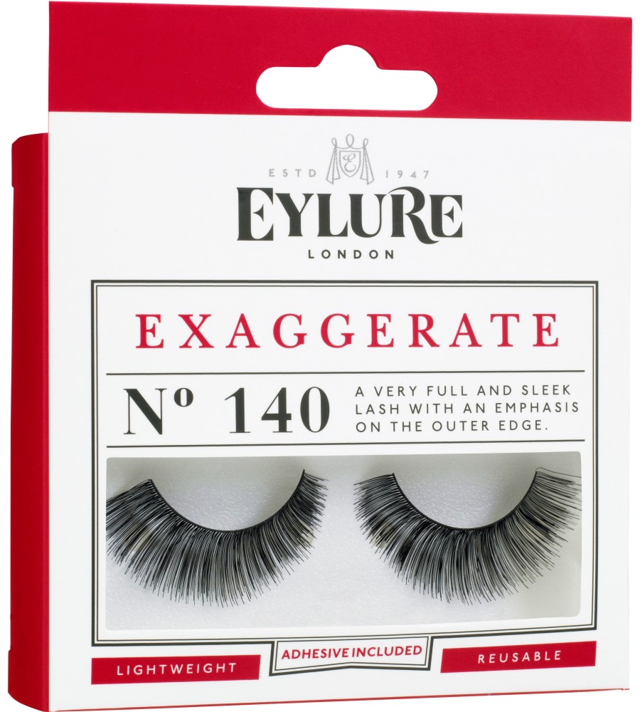 Eylure Exaggerate 140 Eylure Exaggerate 140 - Мигли от естествен косъм с лепило - продукт