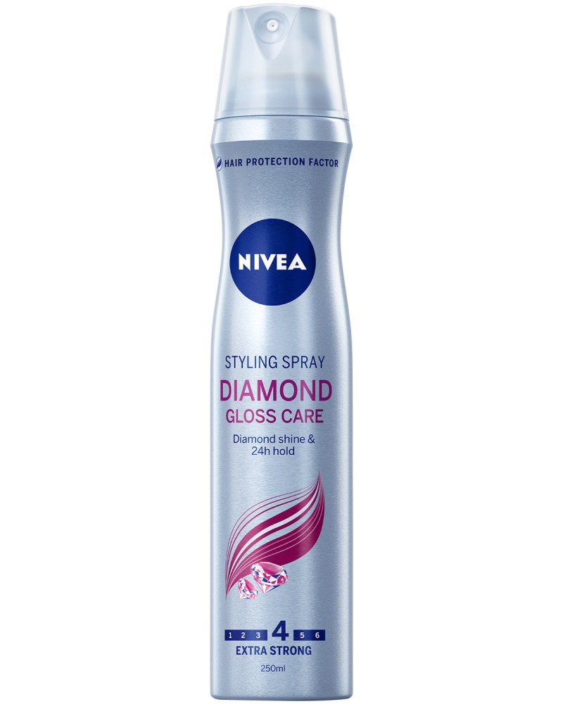 Nivea Diamond Gloss Styling Spray - Лак за коса за блясък от серията Diamond Gloss - лак