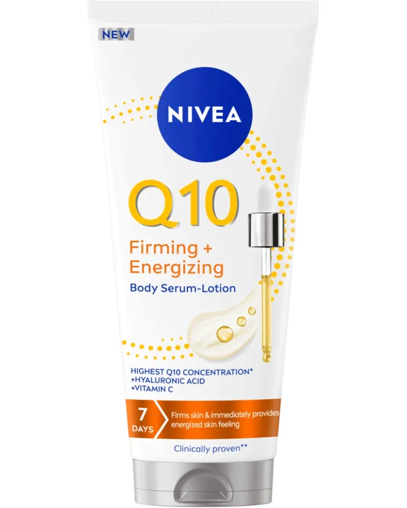 Nivea Q10 Firming + Energizing Body Serum-Lotion Nivea Q10 Firming + Energizing Body Serum-Lotion - Стягащ и енергизиращ серум-лосион за тяло от серията Q10 - продукт