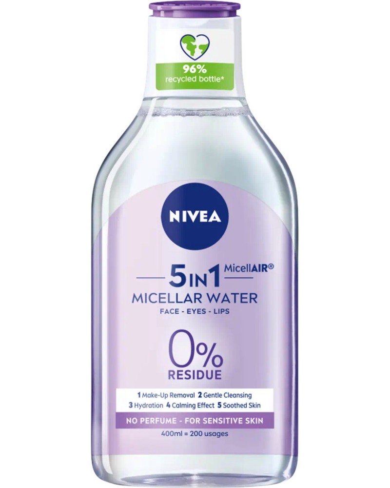 Nivea MicellAIR 5 in 1 Micellar Water - Мицеларна вода за чувствителна кожа - продукт