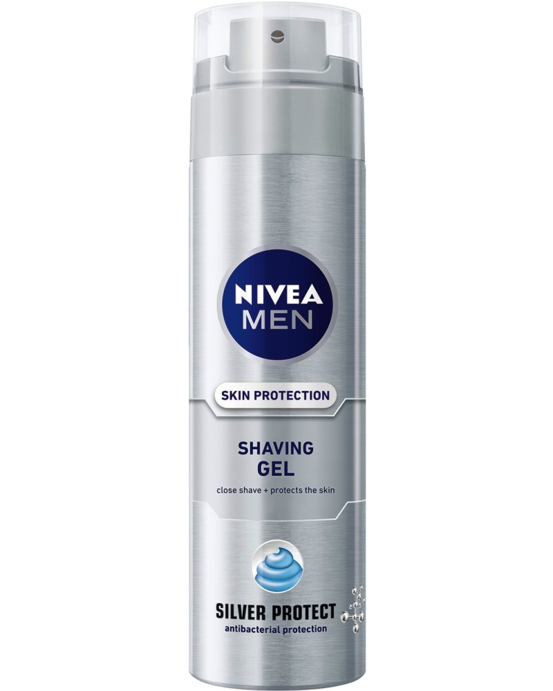 Nivea Men Silver Protect Shaving Gel - Гел за бръснене от серията Silver Protect - гел