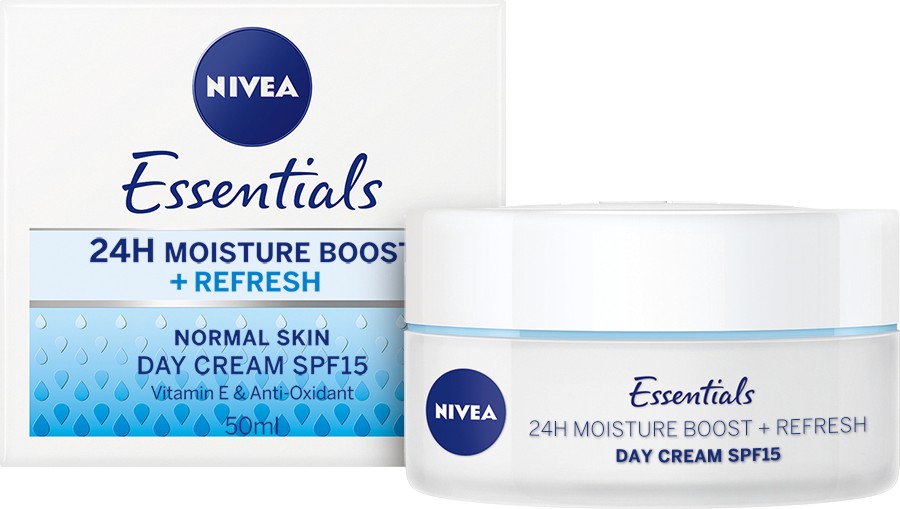 Nivea Essentials 24 Moisture Boost + Refresh Day Cream - SPF 15 -      - 