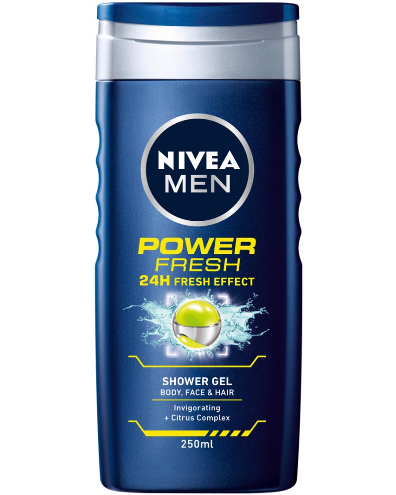 Nivea Men Power Fresh Shower Gel - Душ гел за мъже с ментол от серията Nivea Men - душ гел