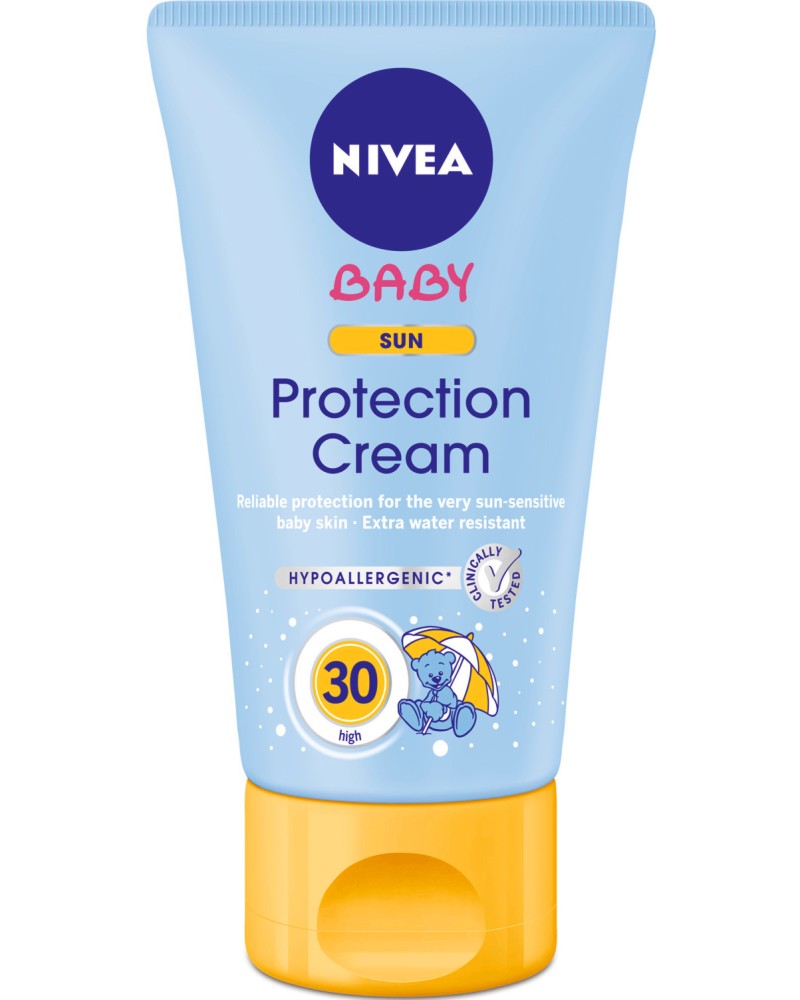 Nivea Baby Sun Protection Cream - SPF 30 - Слънцезащитен бебешки крем от серията "Nivea Baby" - крем