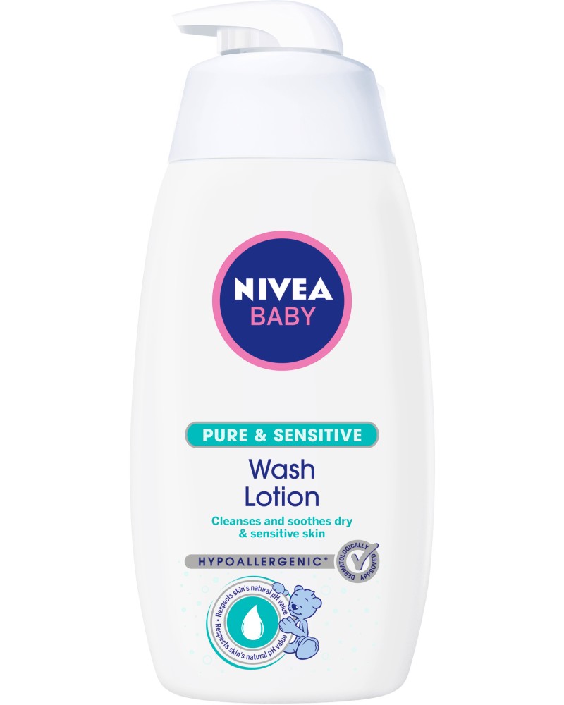Nivea Baby Pure & Sensitive Wash Lotion - ������� ������� ������ �� ���� � ������������ ���� �� ������� "Pure & Sensitive" - ������