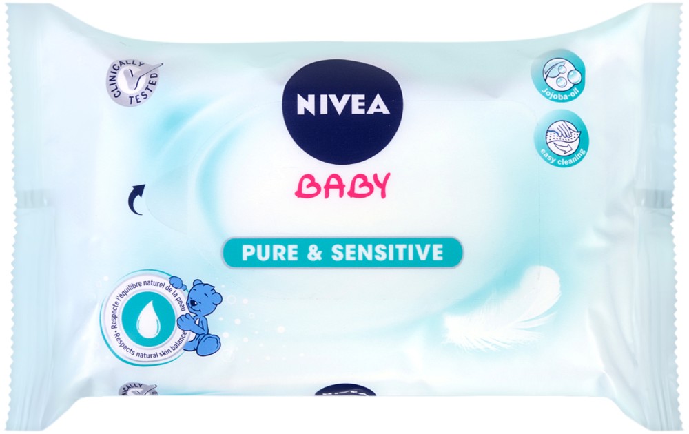 Nivea Baby Pure & Sensitive Wipes -       63    "Pure & Sensitive" -  