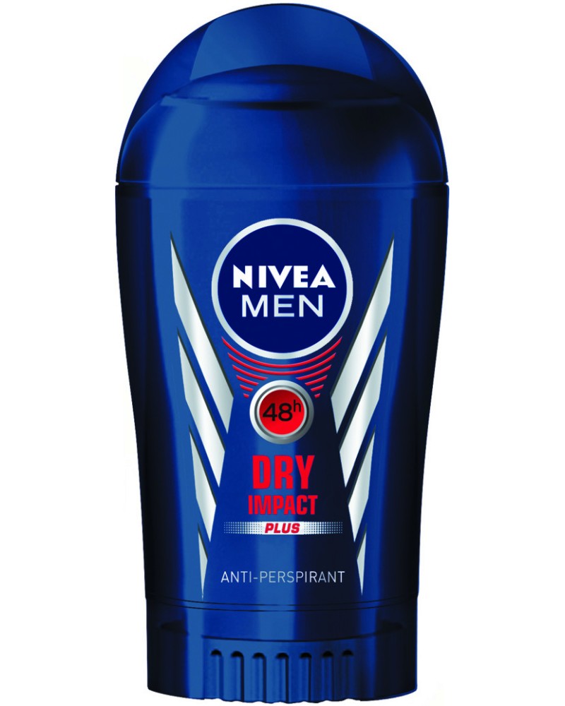 Nivea Men Dry Impact Plus Anti-Perspirant Stick Nivea Men Dry Impact Plus Anti-Perspirant Stick - Стик дезодорант за мъже против изпотяване от серията "Dry Impact" - дезодорант