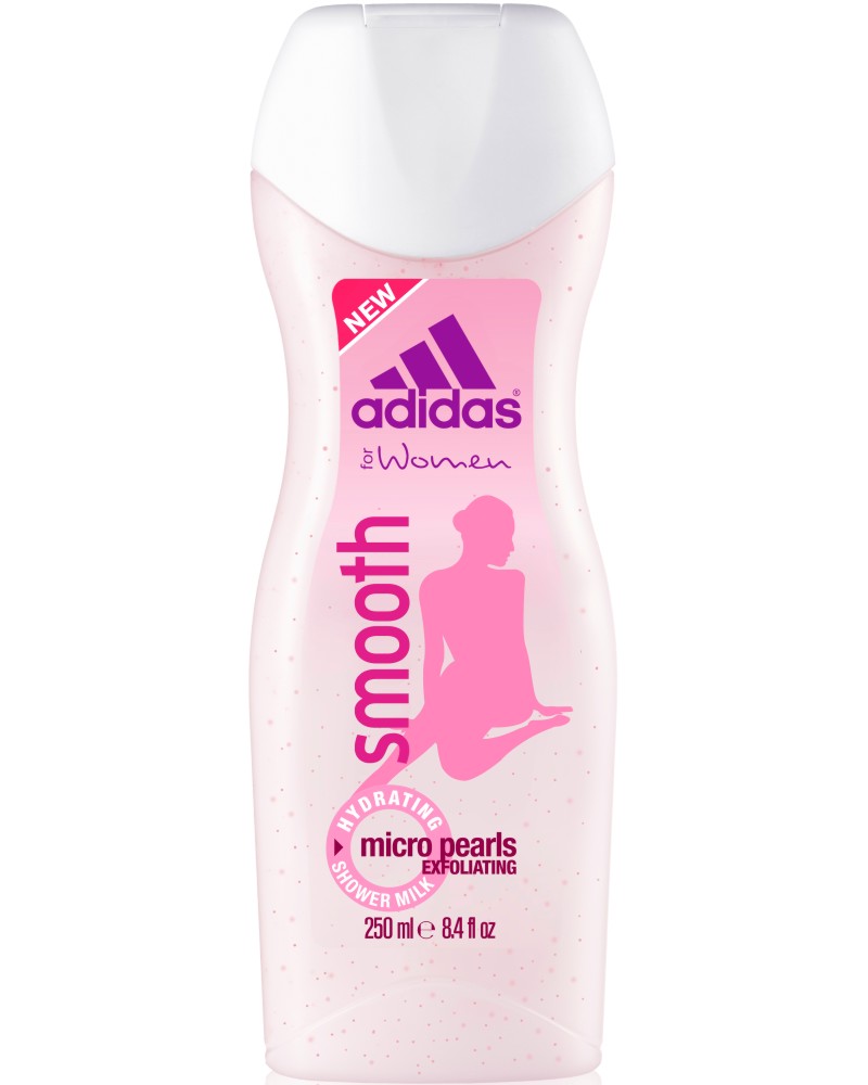 Adidas Women’s Shower Gel - Smooth - Ексфолиращ душ гел за жени с екстракт от микро перли - душ гел