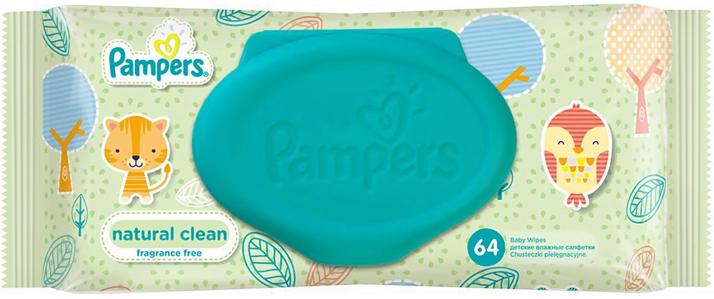 Pampers Natural Clean Baby Wipes -       1 ÷ 4  -  