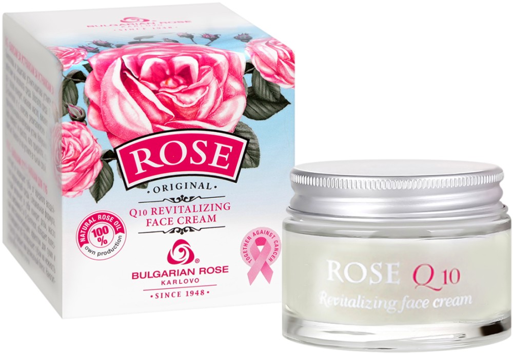 Възстановяващ крем за лице Bulgarian Rose Възстановяващ крем за лице Bulgarian Rose - С розова вода и Q10 от серията Rose Original - крем