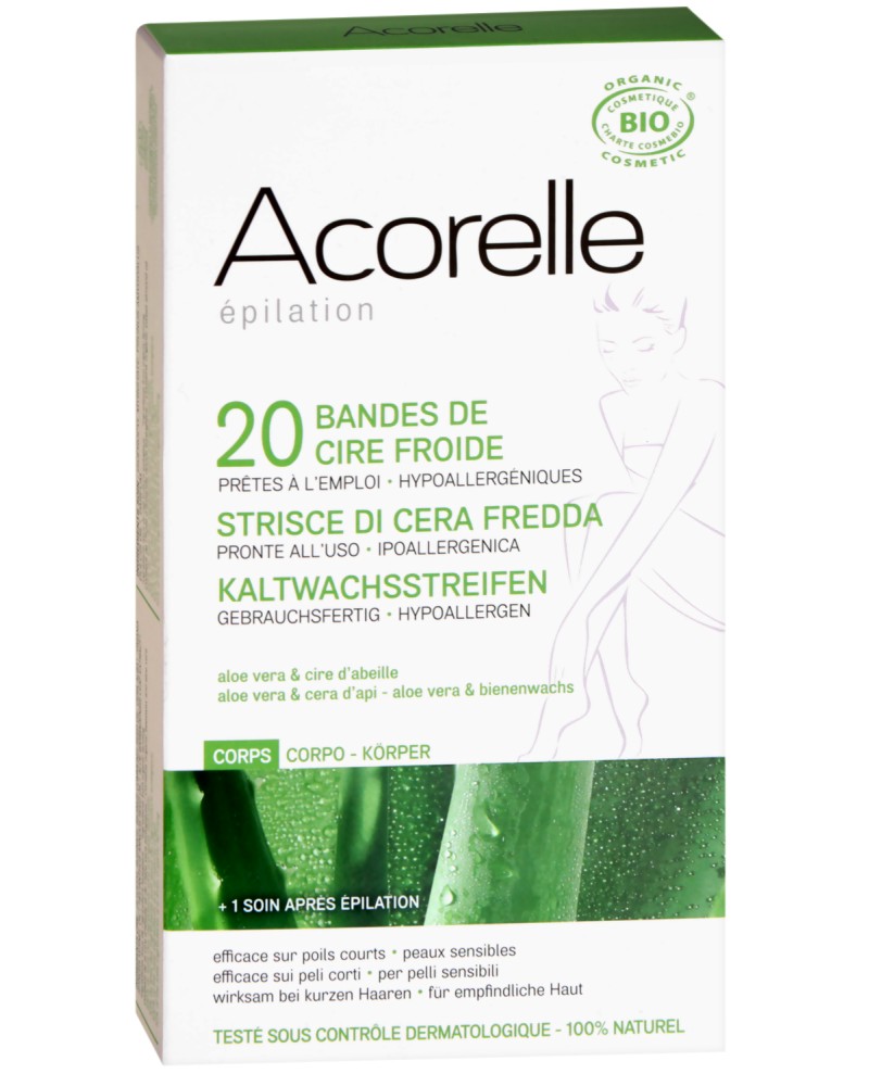 Acorelle Hair Removal Cold Wax Strips -   20      - 