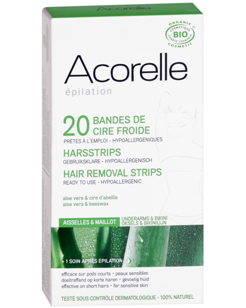 Acorelle Hair Removal Cold Wax Strips -   20         - 