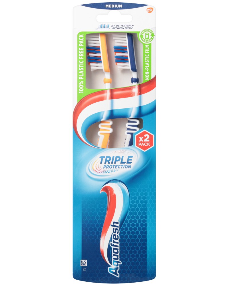 Aquafresh Extra Interdental Medium - Четка за зъби - 1 +1 подарък - четка