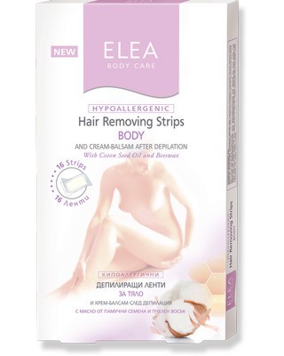 Elea Hypoallergenic Hair Removing Strips Body - Хипоалергенни депилиращи ленти за тяло, 16 броя - продукт