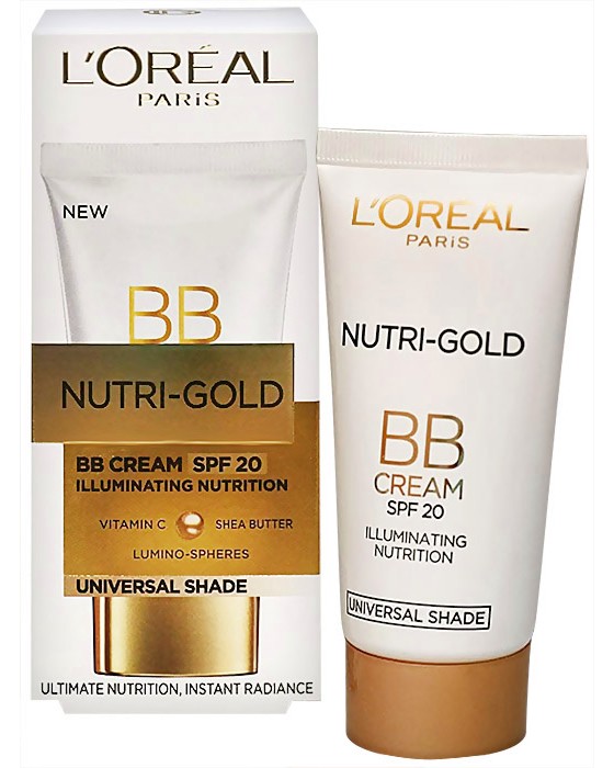 L`Oreal Nutri-Gold BB Cream - SPF 20 L`Oreal Nutri-Gold BB Cream - SPF 20 - BB крем за суха кожа от серията "Nutri-Gold" - крем