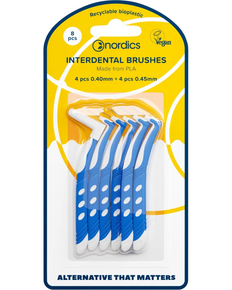 Nordics L-Shaped Interdental Brushes - 8     , 0.4 mm  0.45 mm - 