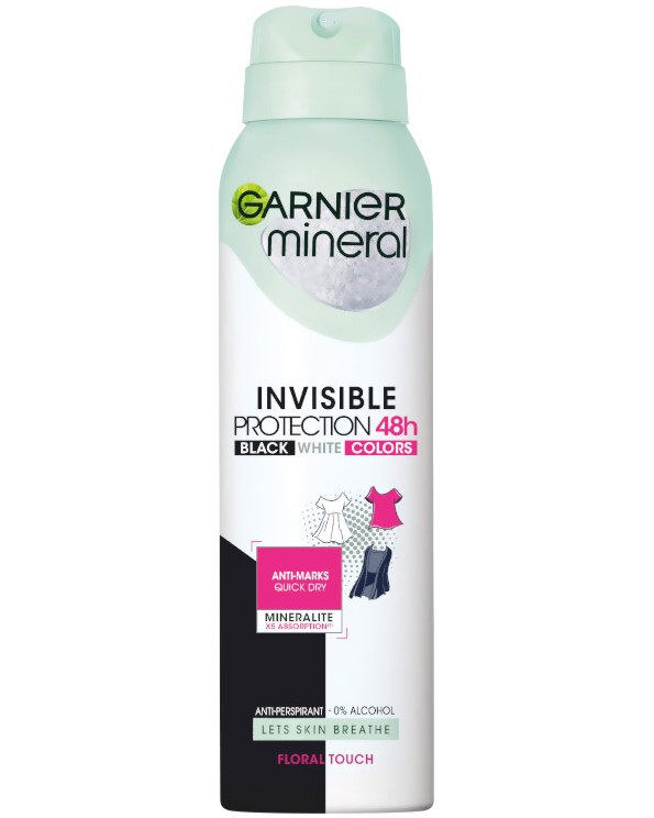 Garnier Mineral Invisible 48h Anti-Perspirant Floral Touch - Дамски дезодорант от серията Garnier Deo Mineral - дезодорант