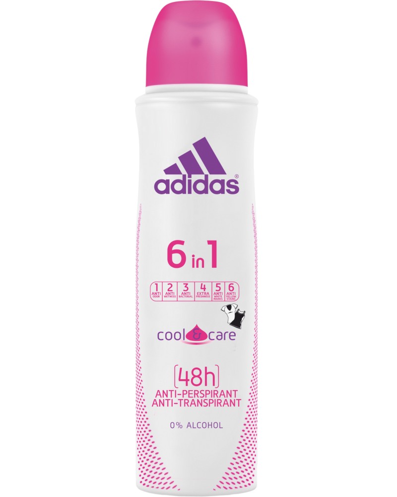 Adidas Women 6 in 1 Cool & Care Anti-Perspirant -     - 