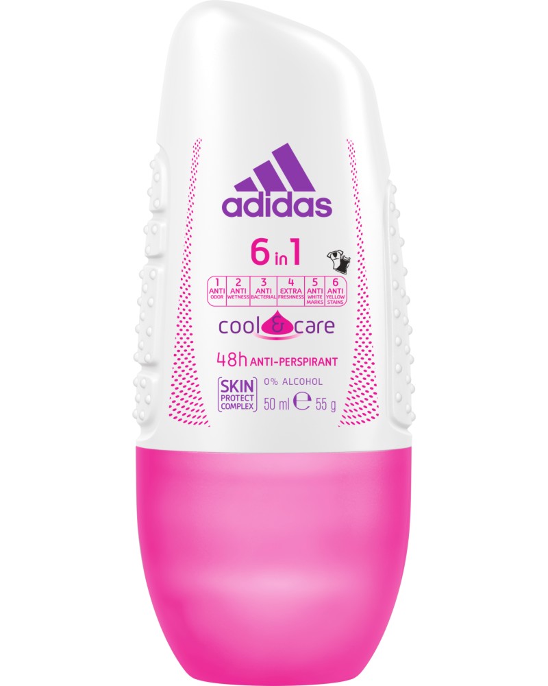 Adidas Women 6 in 1 Cool & Care Anti-Perspirant Roll-On -      - 