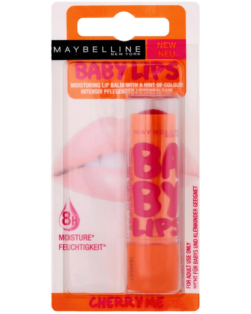 Хидратиращ балсам за устни с аромат на череша - От серията "Maybelline Baby Lips" - балсам