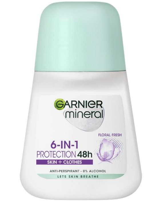 Garnier Mineral 6 in 1 Protection 48h Roll-On Floral Fresh -      Garnier Deo Mineral - 