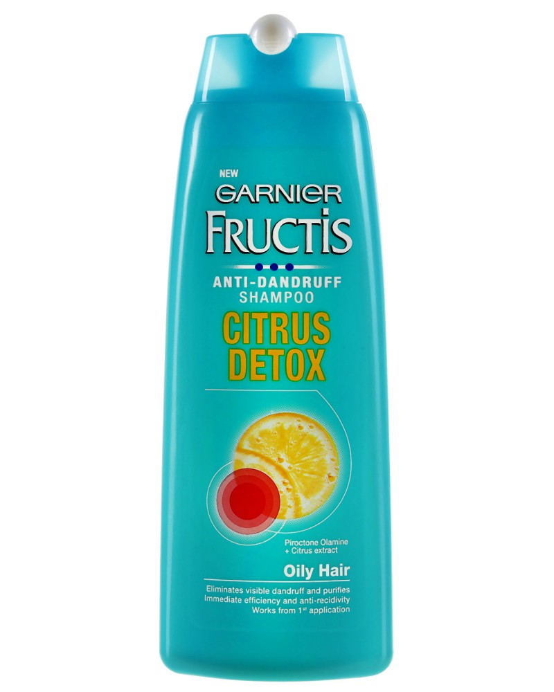Garnier Fructis Anti-Dandruff Citrus Detox Shampoo Garnier Fructis Anti-Dandruff Citrus Detox Shampoo - Детоксикиращ шампоан против пърхот за мазна коса - шампоан