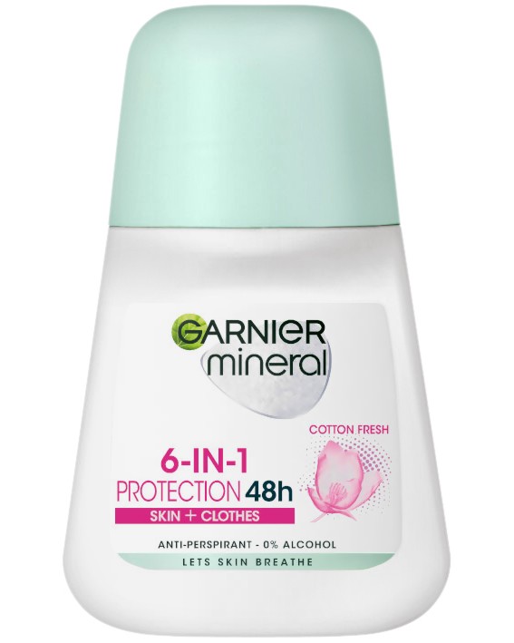 Garnier Mineral 6 in 1 Protection 48h Roll-On Cotton Fresh -      Garnier Deo Mineral - 
