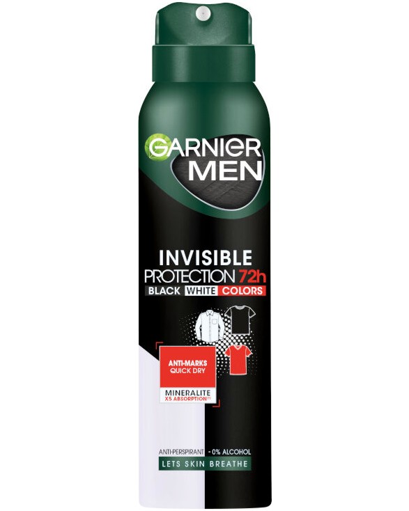 Garnier Men Invisible 72h Anti-Perspirant - Дезодорант за мъже от серията Garnier Deo Mineral - дезодорант