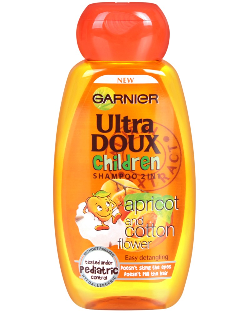 Garnier Ultra Doux Children 2 in 1 Shampoo Apricot & Cotton Flower -   2  1         - 