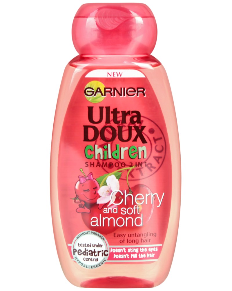 Garnier Ultra Doux Children 2 in 1 Shampoo Cherry & Soft Almond -   2  1        - 