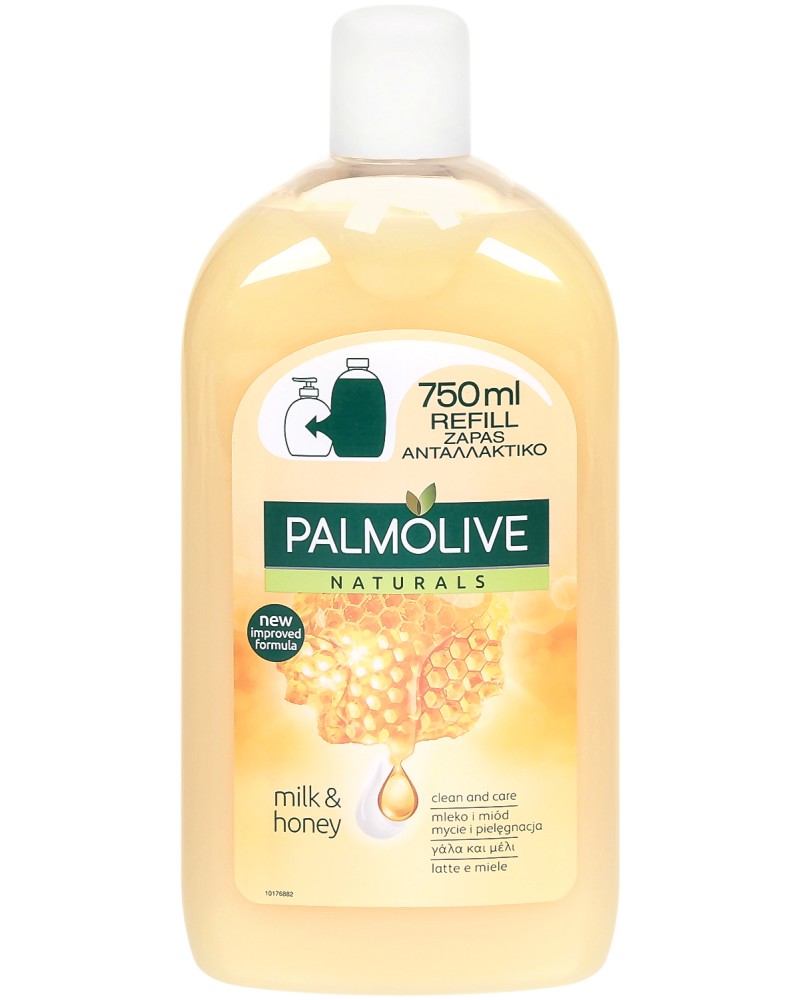 Palmolive Naturals Milk & Honey Liquid Handwash Refill - Пълнител за течен сапун с мед и мляко от серията Naturals - сапун