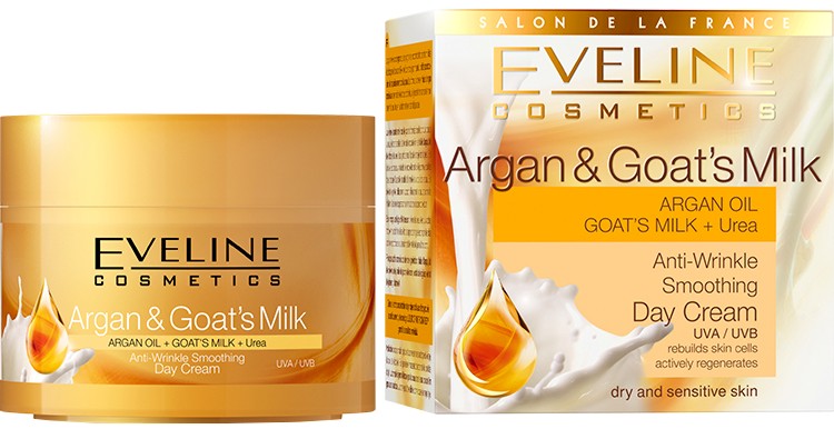 Eveline Argan & Goat's Milk Anti-Winkle Soothing Day Cream -        "Argan & Goat's Milk" - 