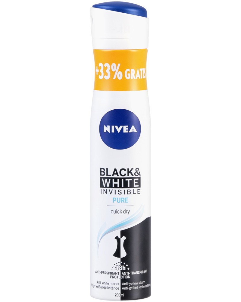 Nivea Black & White Pure Anti-Perspirant -     33%  - 