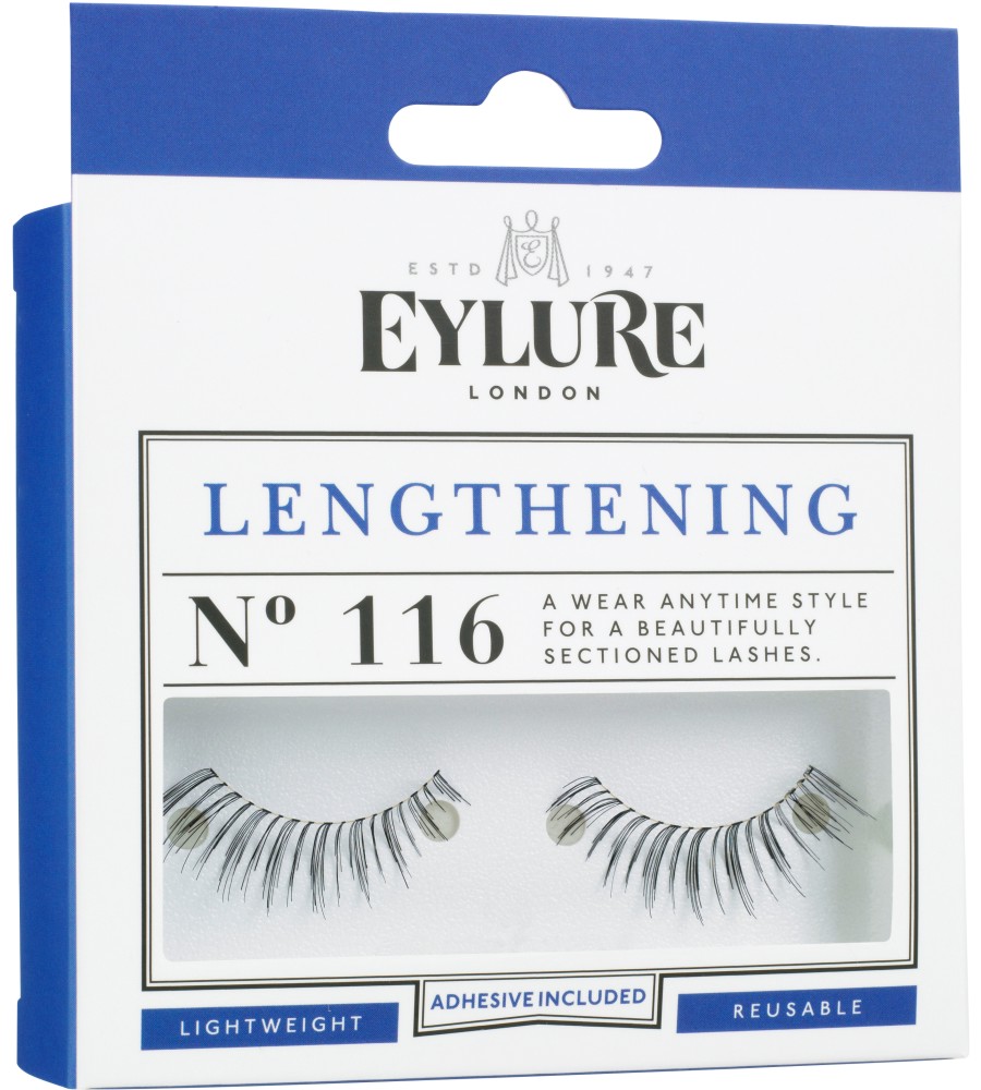 Eylure Lengthening 116 Eylure Lengthening 116 - Мигли от естествен косъм с лепило - продукт
