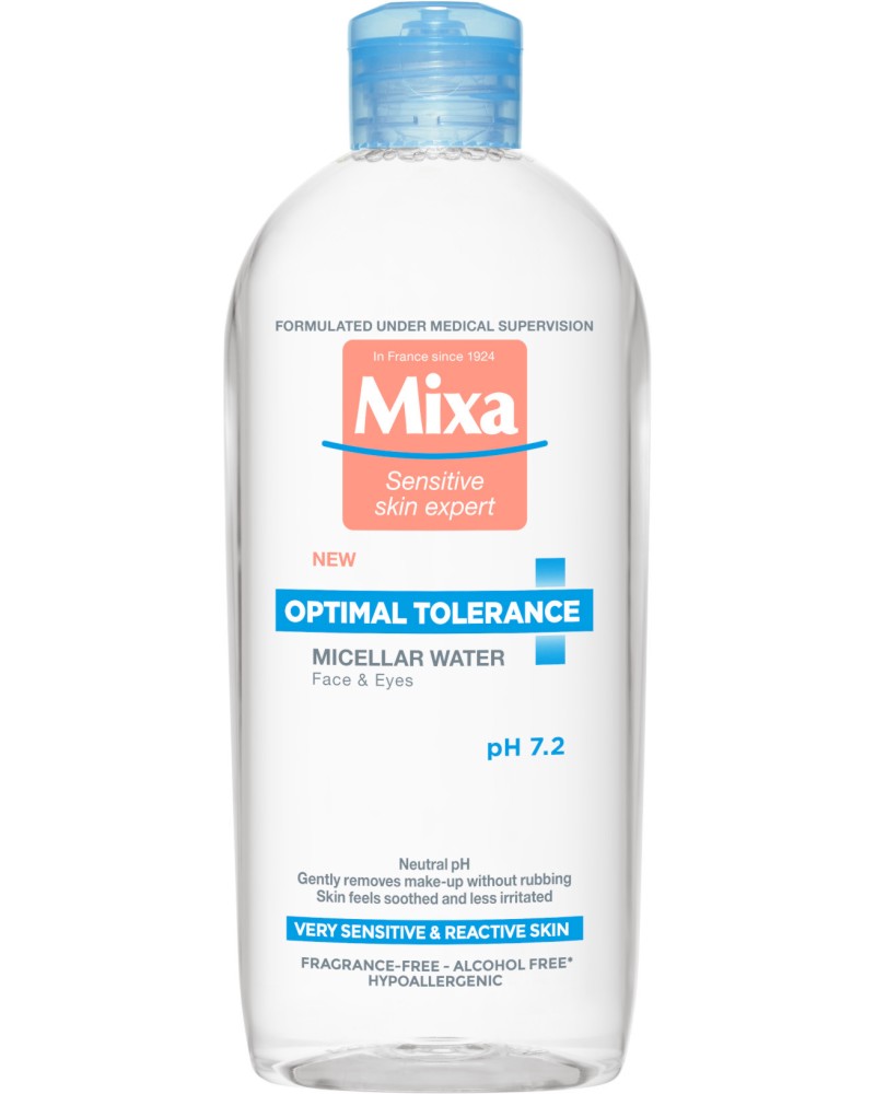 Mixa Optimal Tolerance Micellar Water - Мицеларна вода против раздразнения от серията Optimal Tolerance - продукт