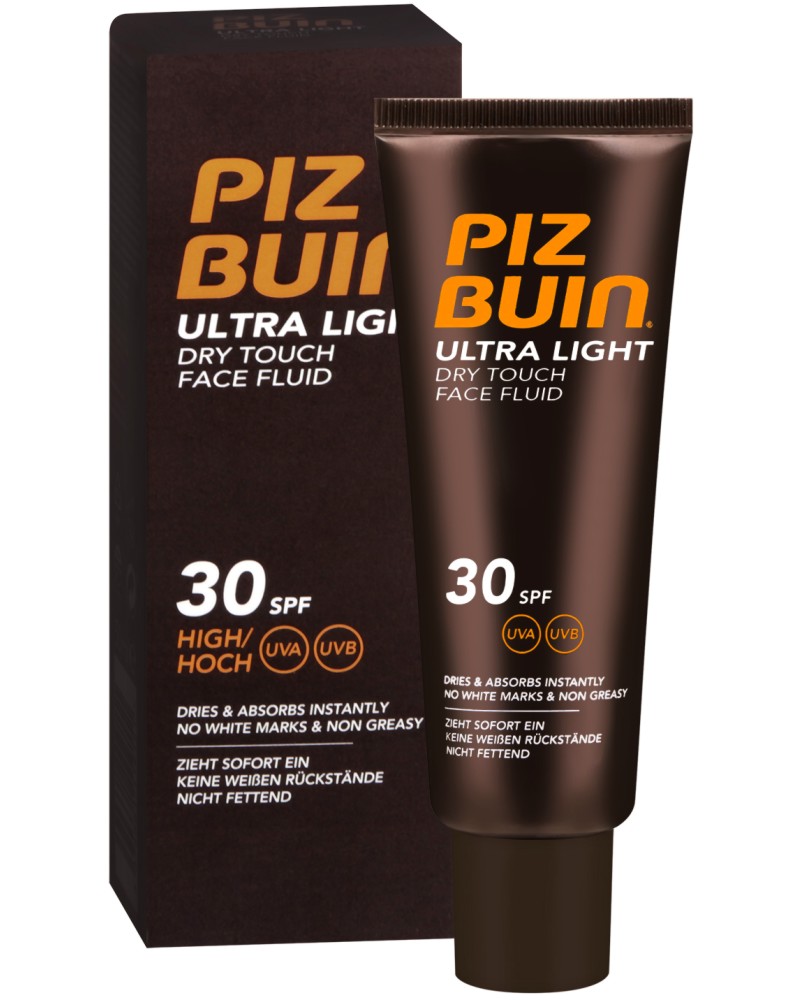Piz Buin Ultra Light Dry Touch Face Fluid - Слънцезащитен флуид за лице - продукт