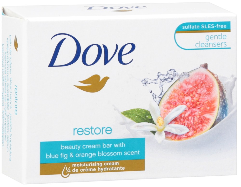 Dove Go Fresh Restore Cream Bar - Сапун с аромат на смокиня и портокалов цвят от серията Go Fresh - сапун